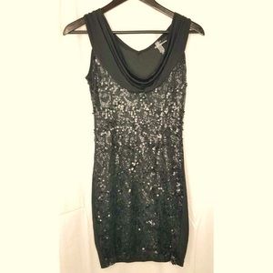 Vanity sequin dress black size medium